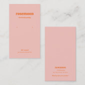 Sinaasappel en Roze Retro Vibrant Oorbel Kaart Visitekaartje (Voorkant / Achterkant)