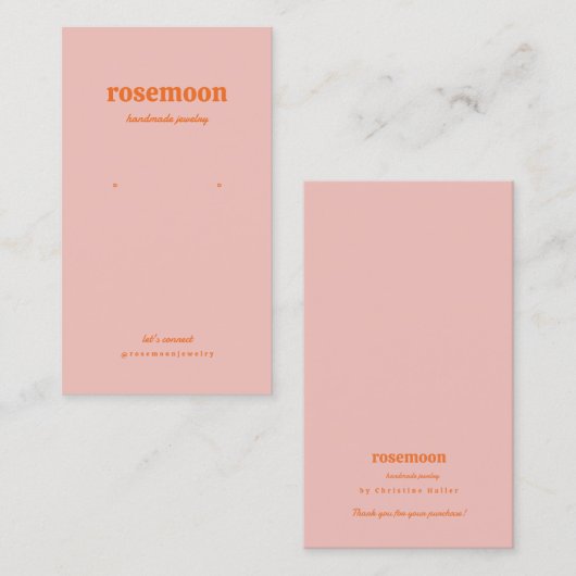 Sinaasappel en Roze Retro Vibrant Oorbel Kaart Visitekaartje (Voorkant / Achterkant)