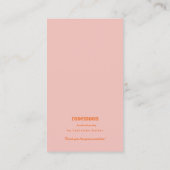 Sinaasappel en Roze Retro Vibrant Oorbel Kaart Visitekaartje (Achterkant)