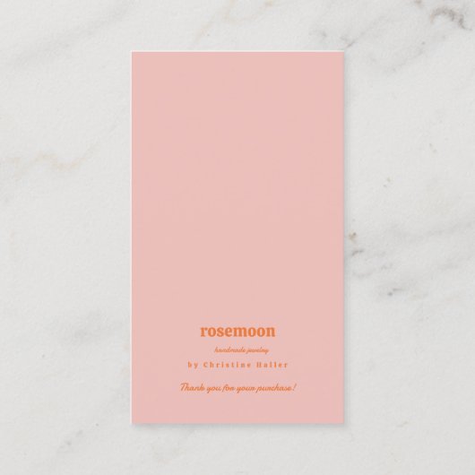 Sinaasappel en Roze Retro Vibrant Oorbel Kaart Visitekaartje (Achterkant)