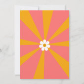 Sinaasappel en roze roovy Retro Baby shower Save The Date (Achterkant)