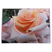 Sinaasappel en roze roze bloemen groot cadeauzakje (Voorkant)