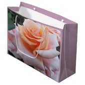 Sinaasappel en roze roze bloemen groot cadeauzakje (Voorkant Gekanteld)