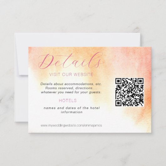 Sinaasappel en Roze Roze Detail Accommodatie RSVP  (Voorkant)