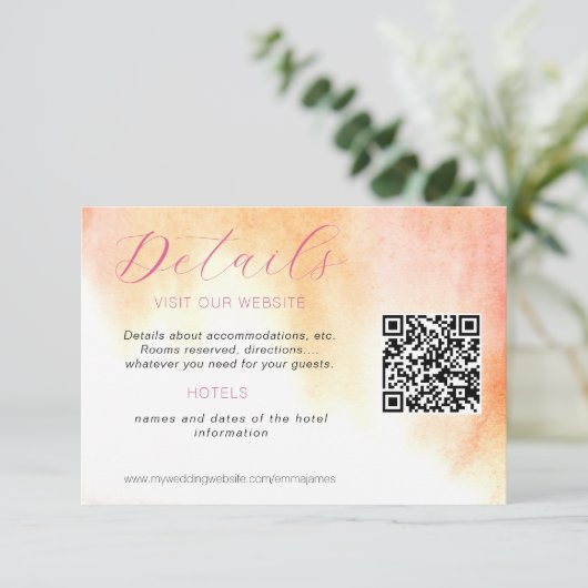 Sinaasappel en Roze Roze Detail Accommodatie RSVP  (Staand voorkant)