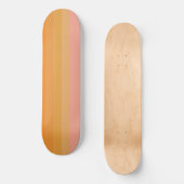 Sinaasappel en Roze Stripe Gradient Skateboard (Voorkant)