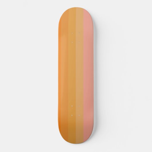 Sinaasappel en Roze Stripe Gradient Skateboard (Voorkant)