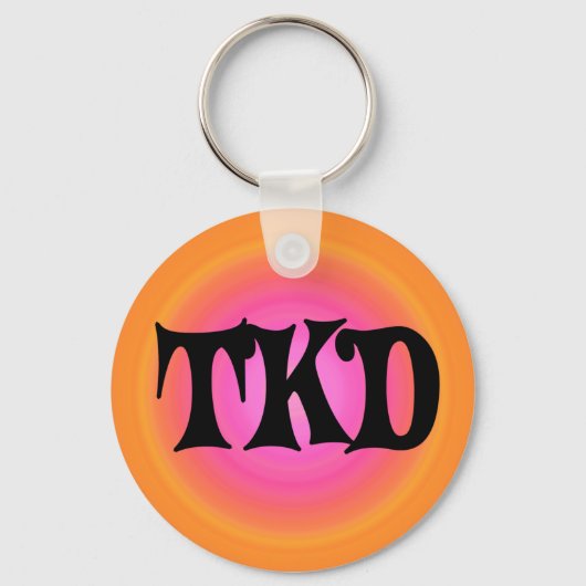 Sinaasappel en roze TKD Sleutelhanger (Voorkant)