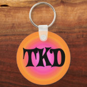 Sinaasappel en roze TKD Sleutelhanger (Voorkant)
