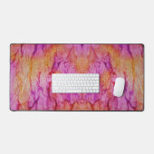 Sinaasappel en roze weefselpapier ontwerp bureaumat (Keyboard & Muis)