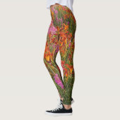Sinaasappel en Roze Zomerbloemen Legging (Links)