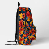 Sinaasappel en Russet herfstbladeren Bedrukte Rugzak (Links)