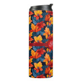 Sinaasappel en Russet herfstbladeren Thermosbeker (Gedraaid links)