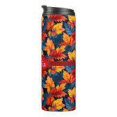 Sinaasappel en Russet herfstbladeren Thermosbeker (Geroteerd rechts)