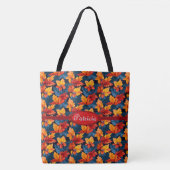Sinaasappel en Russet herfstbladeren Tote Bag (Voorkant)