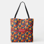 Sinaasappel en Russet herfstbladeren Tote Bag (Achterkant)