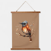 Sinaasappel en Tan Abstract Robin Paar Hangend Wandkleed (Voorkant 2)