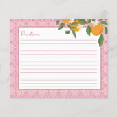 Sinaasappel en Tegels Recept Kaart | Keuken Decor (Achterkant)