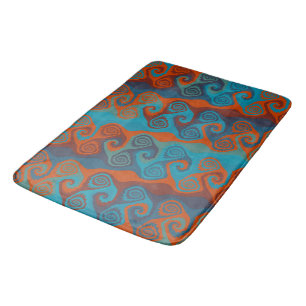 Sinaasappel en Turquoise Swirl abstract Badmat