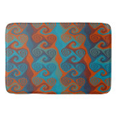 Sinaasappel en Turquoise Swirl abstract Badmat (Voorkant)