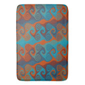 Sinaasappel en Turquoise Swirl abstract Badmat (Voorkant Verticaal)