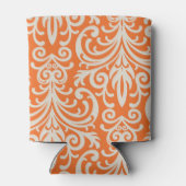  Sinaasappel en White Damask gepersonaliseerd Blikjeskoeler (Achterkant)