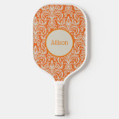  Sinaasappel en White Damask gepersonaliseerd Pickleball Paddle (Voorkant)