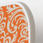  Sinaasappel en White Damask gepersonaliseerd Pickleball Paddle (Links Detail)