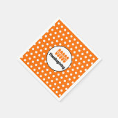 Sinaasappel en White Polka Dot Thanksgiving Napkin Servet (Hoek)