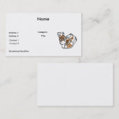 sinaasappel en wit basketbal sneakers graphic visitekaartje (Voorkant / Achterkant)