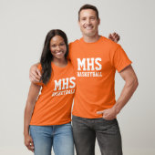 Sinaasappel en Wit Custom Basketbal Team Spirit T-shirt (Unisex)