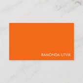 Sinaasappel en Wit Eenvoudig schoon Visitekaartje (Voorkant)