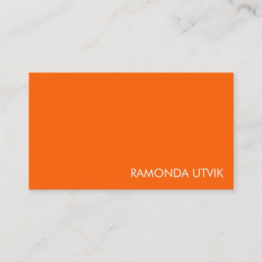 Sinaasappel en Wit Eenvoudig schoon Visitekaartje (Voorkant)