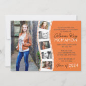 Sinaasappel en Wit Filmstrip 6 Foto Afstuderen Kaart (Voorkant)