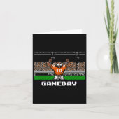 Sinaasappel en wit Football GameDay 8-bit videogam Kaart (Voorkant)
