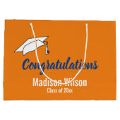 Sinaasappel en Wit Gefeliciteerd Afstuderen Groot Cadeauzakje (Achterkant)