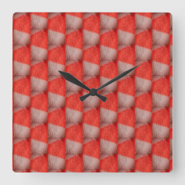 sinaasappel en wit geruit vierkante klok