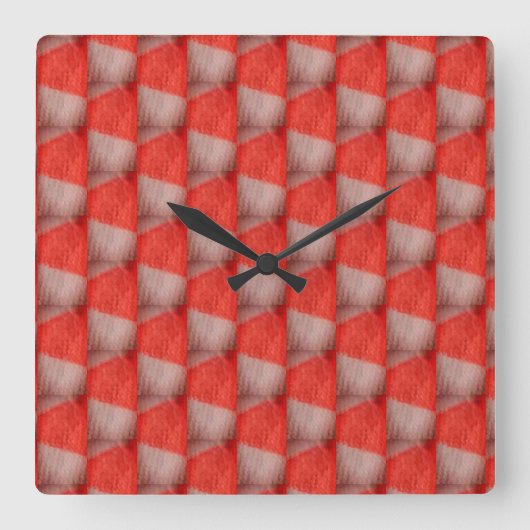 sinaasappel en wit geruit vierkante klok (Voorkant)
