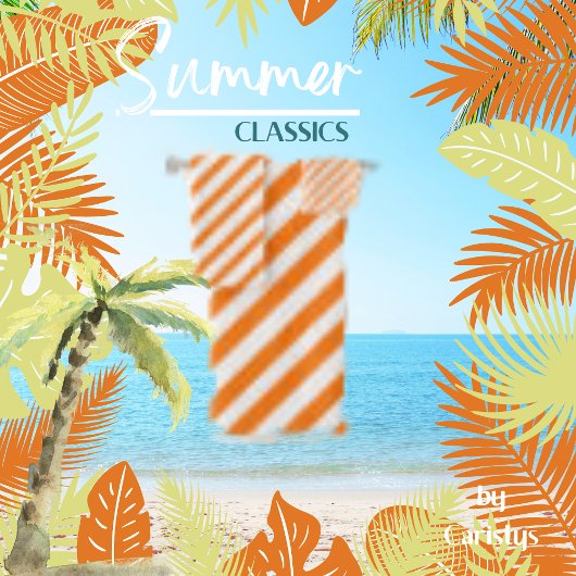 Sinaasappel en wit gestreept bad handdoek