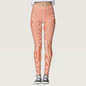 sinaasappel en wit gestreepte Leggings (Voorkant)