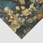 Sinaasappel en wit geweven bloemendecoupage tissuepapier (Detail)