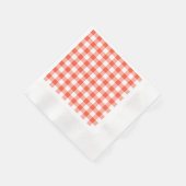 Sinaasappel en wit Gingham-controlepatroon Servetten (Hoek)