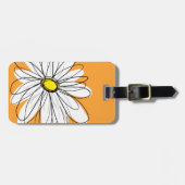 Sinaasappel en wit grillige Daisy met aangepaste t Bagagelabel (Voorkant horizontaal)