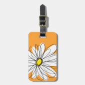 Sinaasappel en wit grillige Daisy met aangepaste t Bagagelabel (Voorkant verticaal)