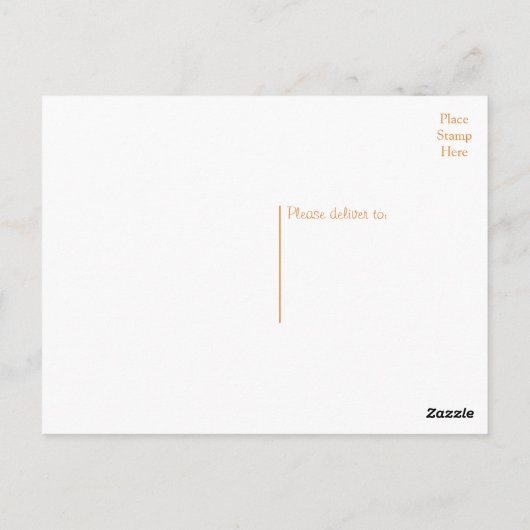 Sinaasappel en Wit Hartelijk dank Harten Fall Wedd Briefkaart (Achterkant)