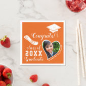 Sinaasappel en Wit Klasse van 2025 Afstuderen Afst Servet (Insitu)