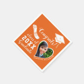 Sinaasappel en Wit Klasse van 2025 Afstuderen Afst Servet (Hoek)