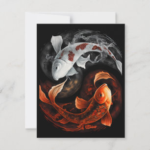 Sinaasappel en wit Lucky Koi Fish Japan Art