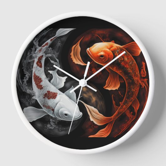 Sinaasappel en wit Lucky Koi Fish Japan Art (Voorkant)