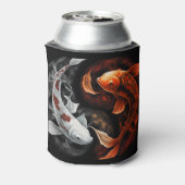 Sinaasappel en wit Lucky Koi Fish Japan Art Blikjeskoeler (Blikje Achterkant)